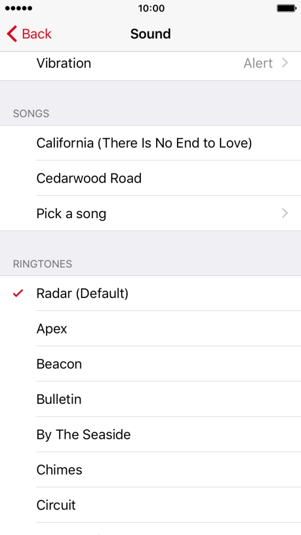 Press the required alarm tones to hear them.