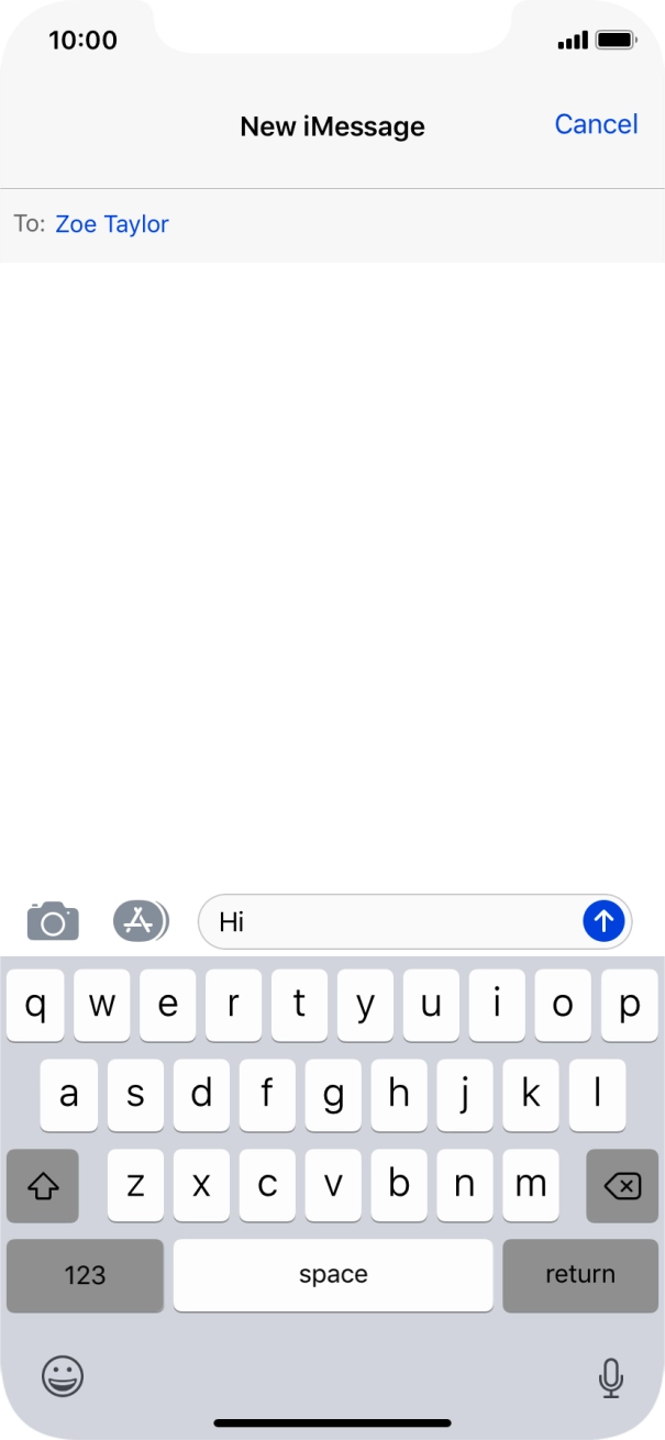 Press the send icon. Press the send icon.