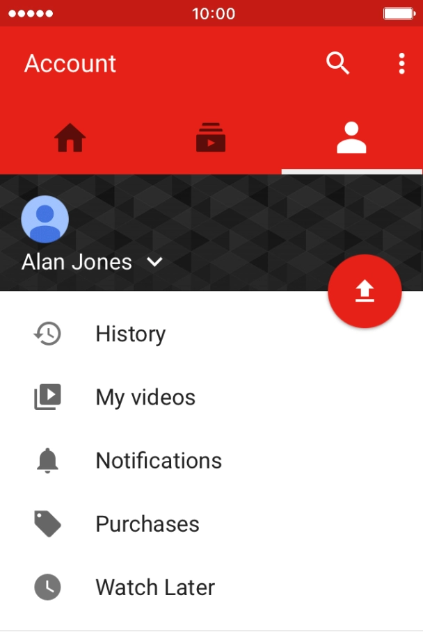 Press the upload icon. Press the upload icon.