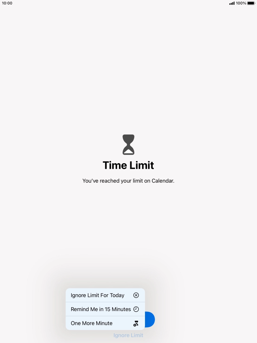 Press the required setting. Press the required setting.