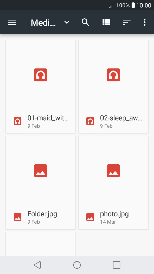 Press the required file. Press the required file.