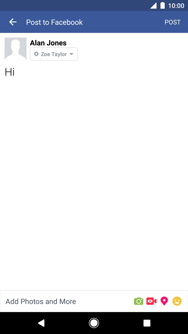 Write the required text and press POST.