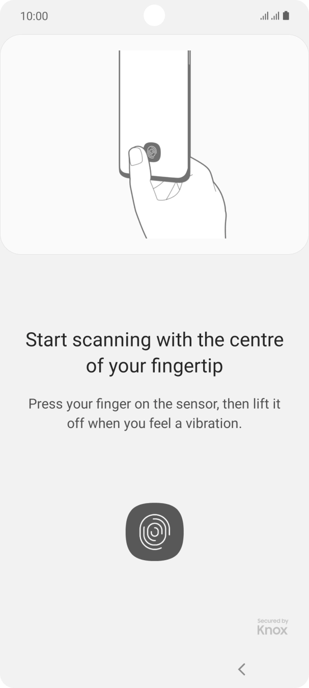 Follow the instructions on the screen to create the phone lock code using your fingerprint. Follow the instructions on the screen to create the phone lock code using your fingerprint.