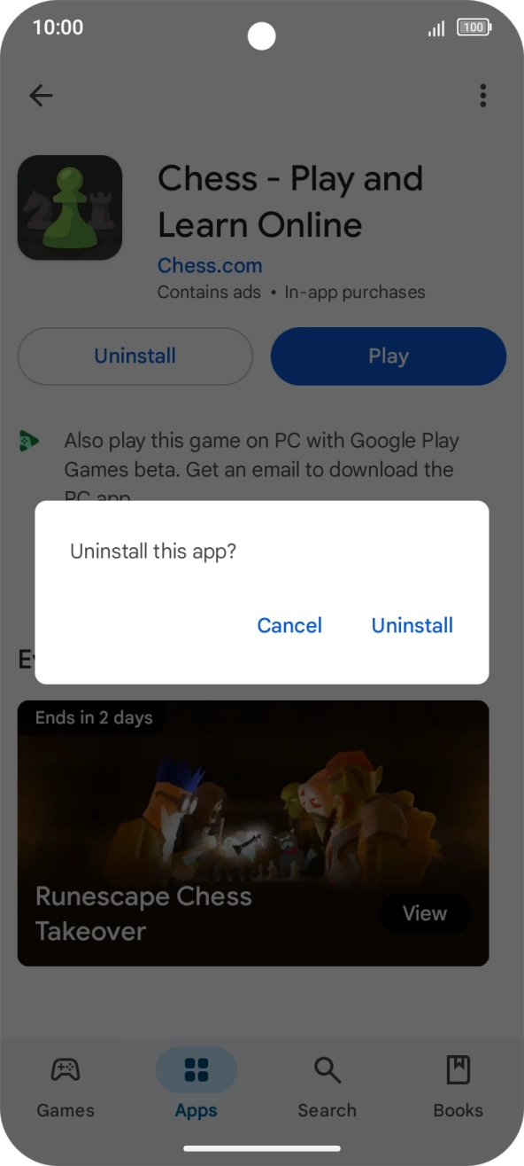 Press Uninstall.