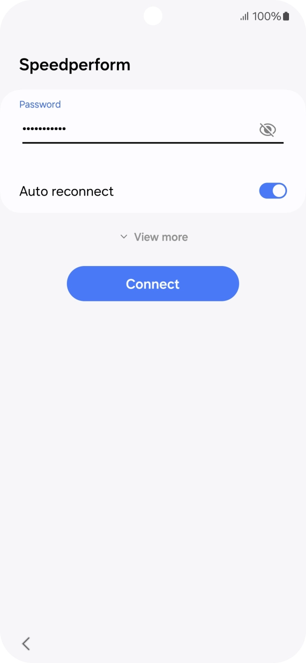 Key in the password for the Wi-Fi network and press Connect. Key in the password for the Wi-Fi network and press Connect.