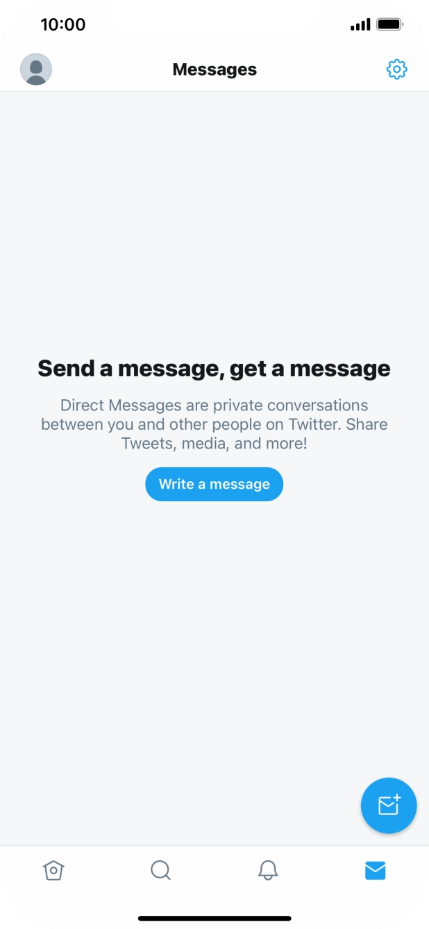 Press the new message icon. Press the new message icon.