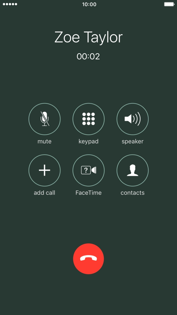 Press the end call icon to end the call. Press the end call icon to end the call.