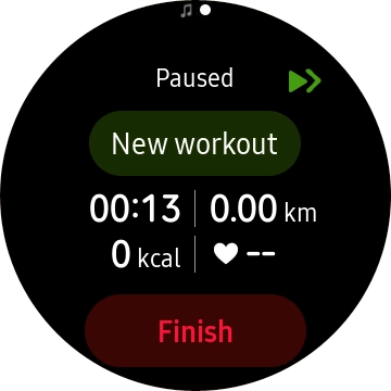 Press Finish to end an activity.