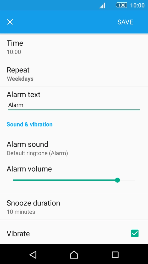 Press Alarm sound.