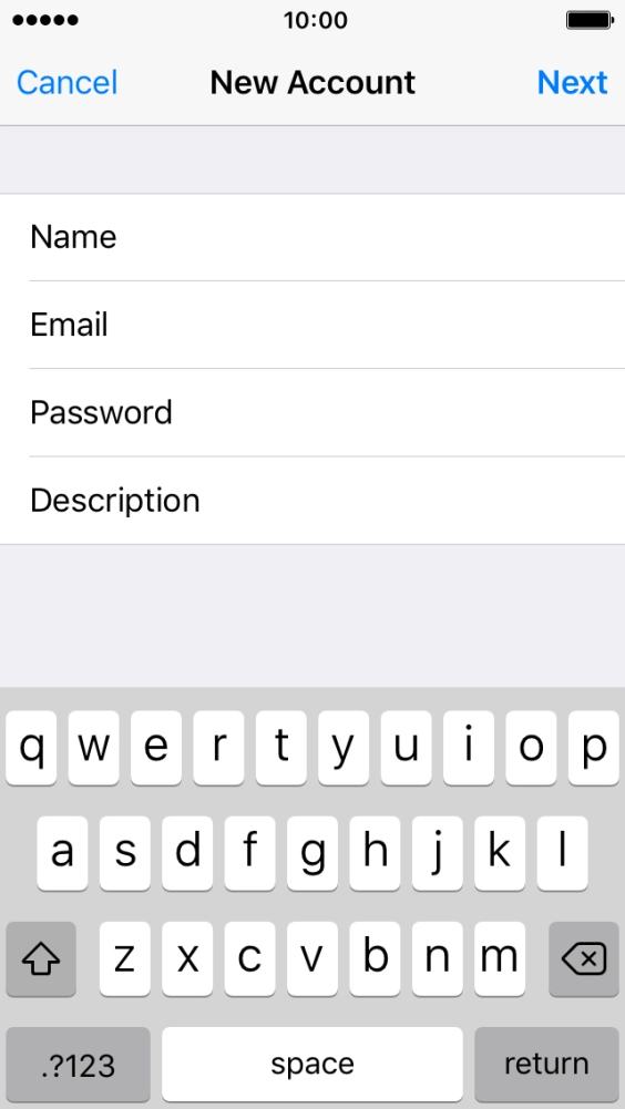 Press Description and key in the required name. Press Description and key in the required name.
