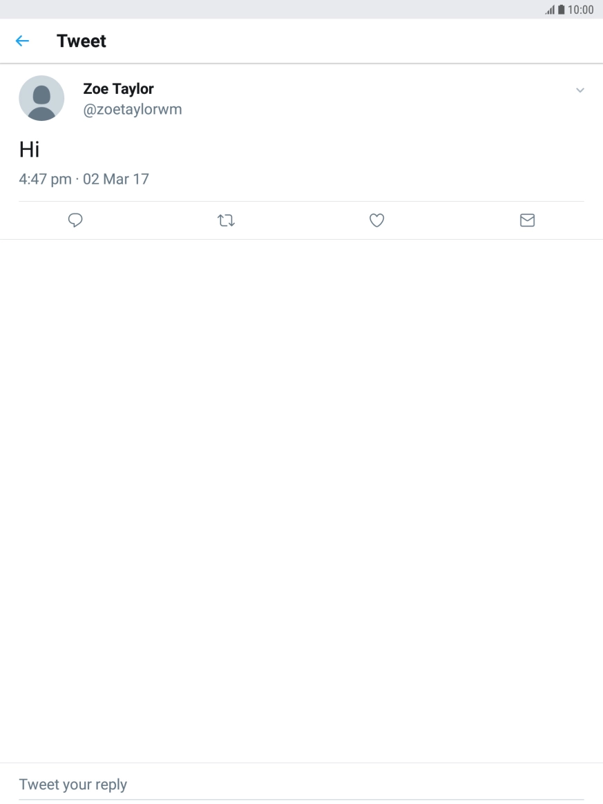 Press the reply icon.