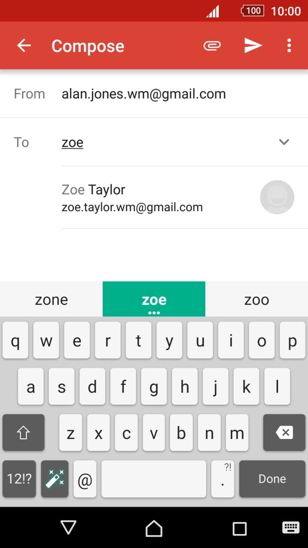 Press the required contact.