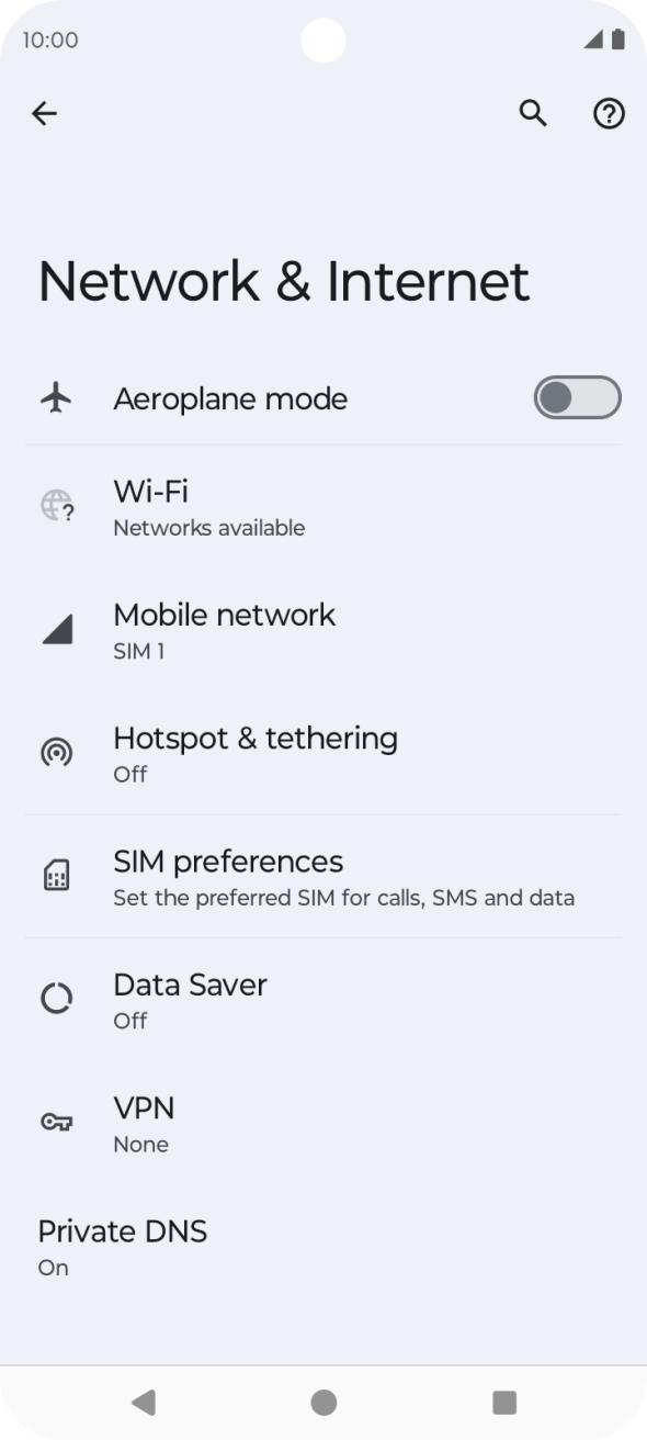 Press Mobile network. Press Mobile network.