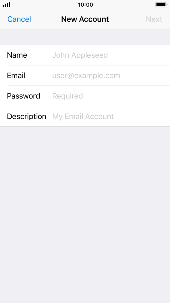 Press Name and key in the required sender name. Press Name and key in the required sender name.