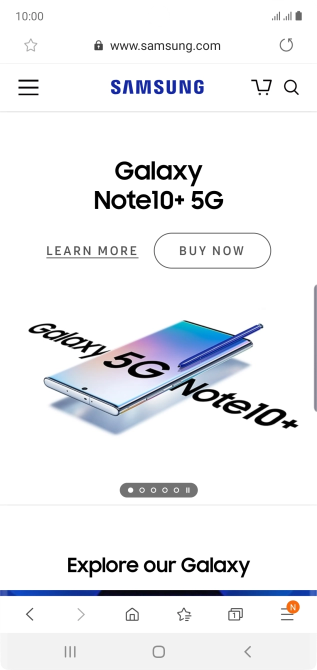 Press the address bar. Press the address bar.