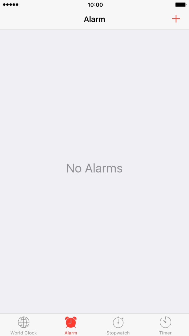 Press the new alarm icon.