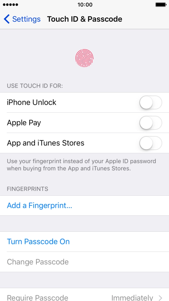 Press Add a Fingerprint... and follow the instructions on the screen to add your fingerprint. Press Add a Fingerprint... and follow the instructions on the screen to add your fingerprint.