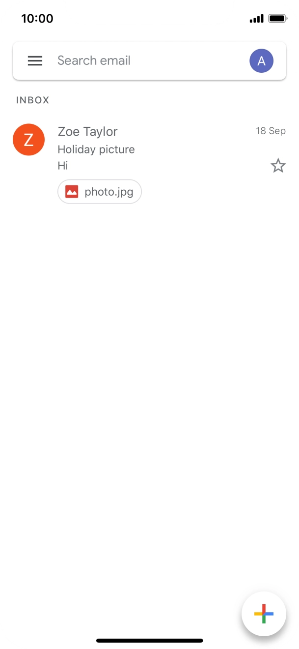 Press the new email icon. Press the new email icon.