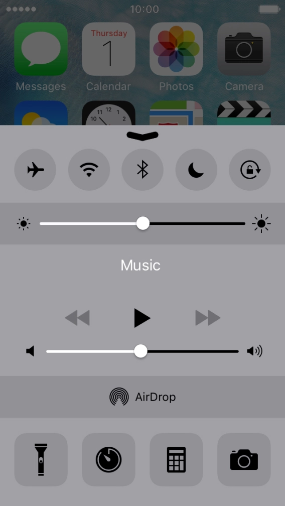 Press the flight mode icon to turn the function on or off.