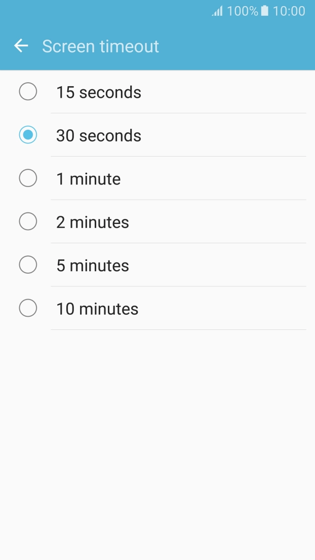 Press the required setting. Press the required setting.