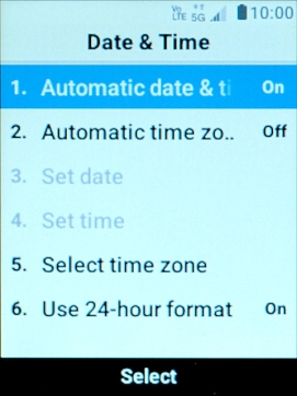 Select Automatic time zone.