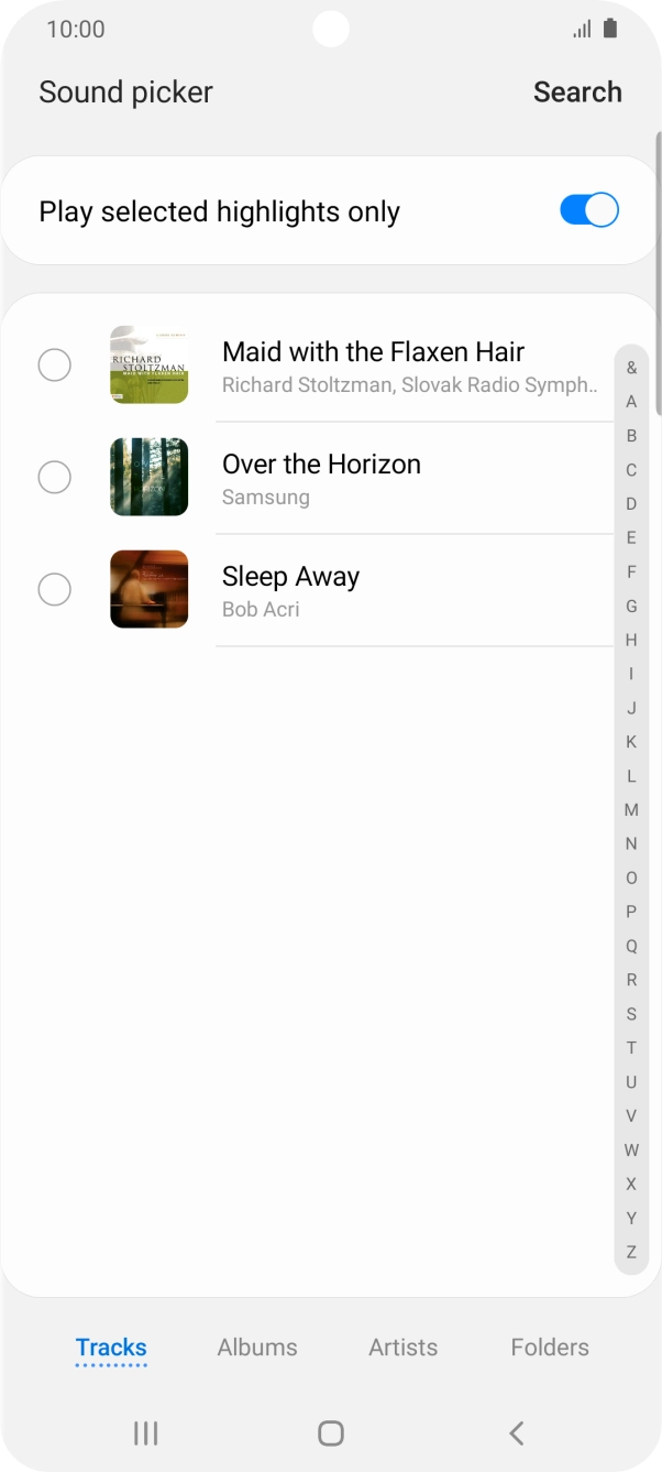 Press the different ring tones to hear them.