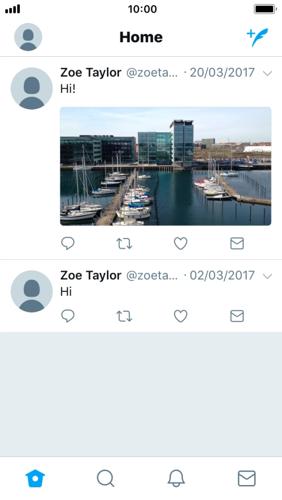 Press the new tweet icon. Press the new tweet icon.