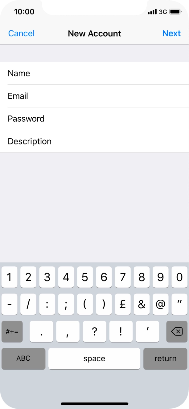 Press Description and key in the required name.