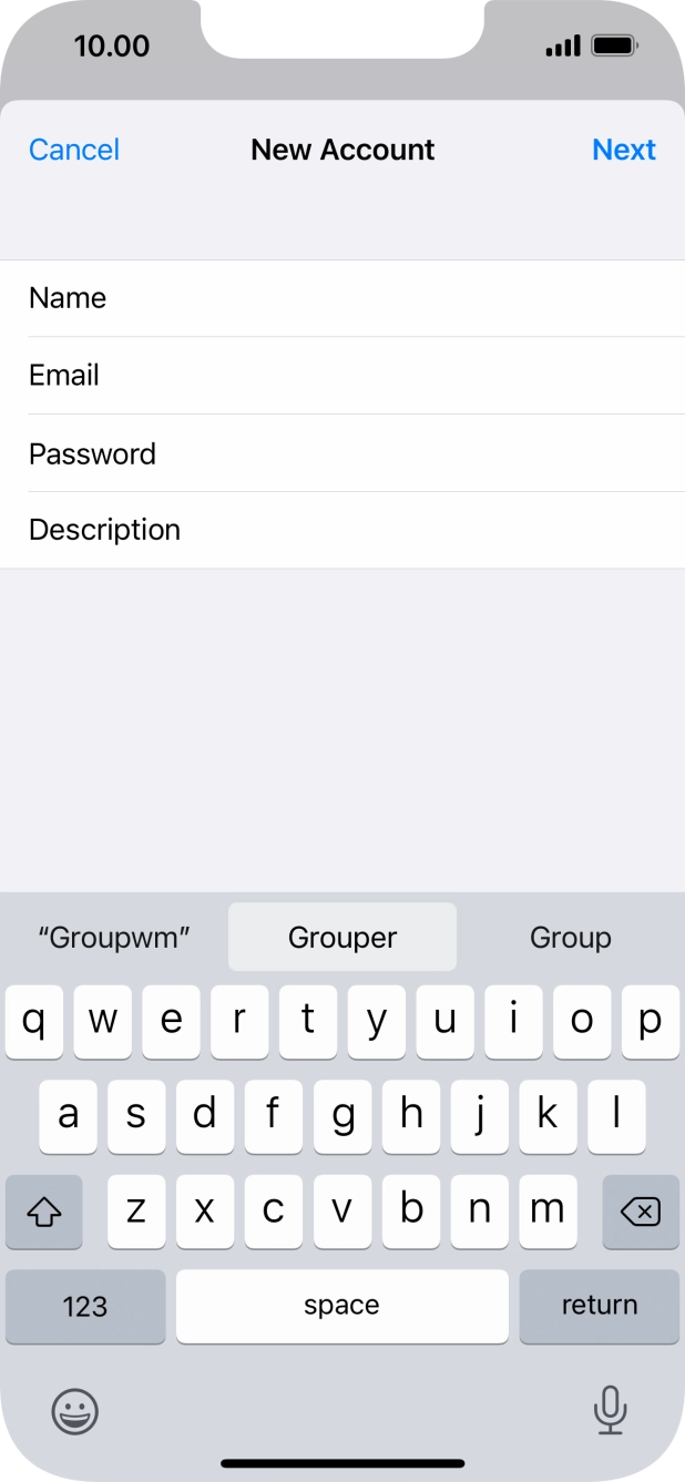 Press Description and key in the required name. Press Description and key in the required name.