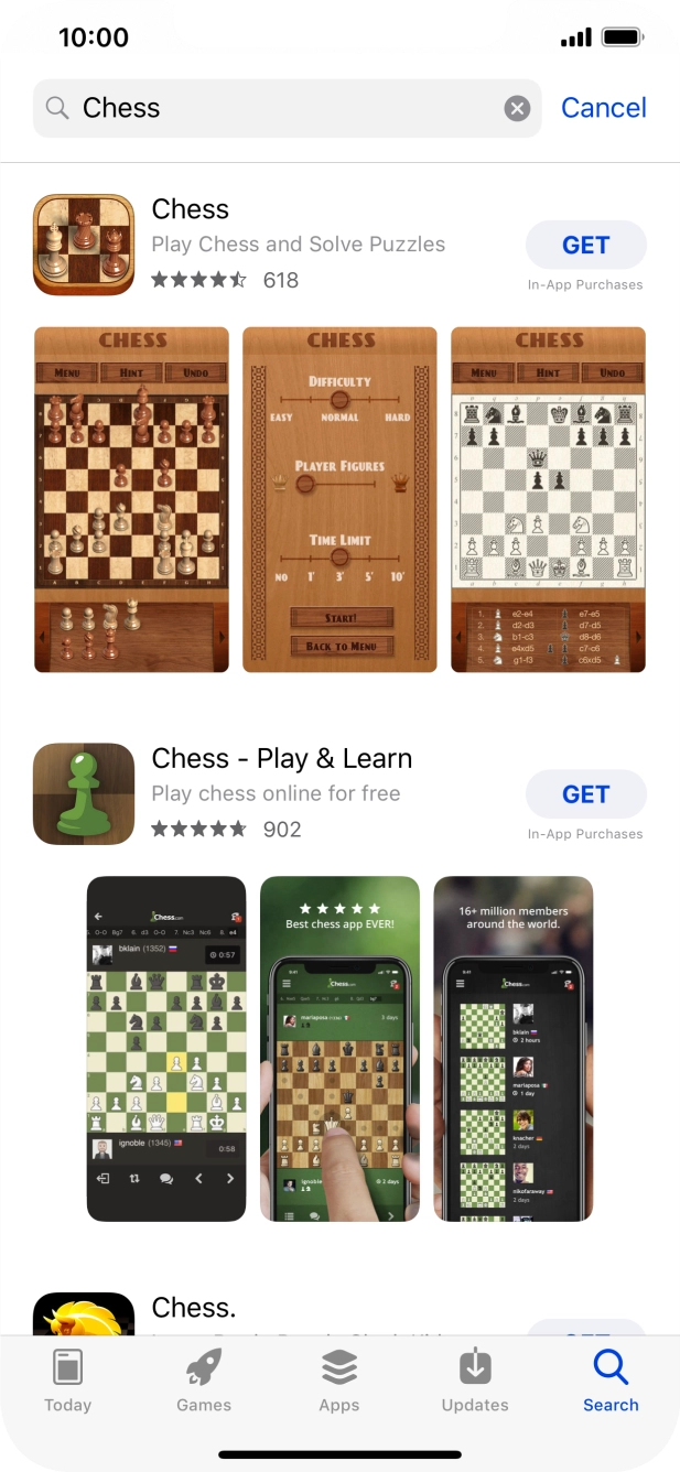 Press the required app. Press the required app.