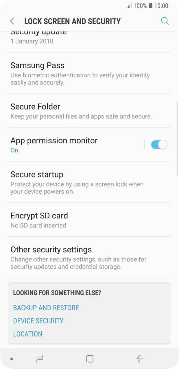 Press Other security settings. Press Other security settings.