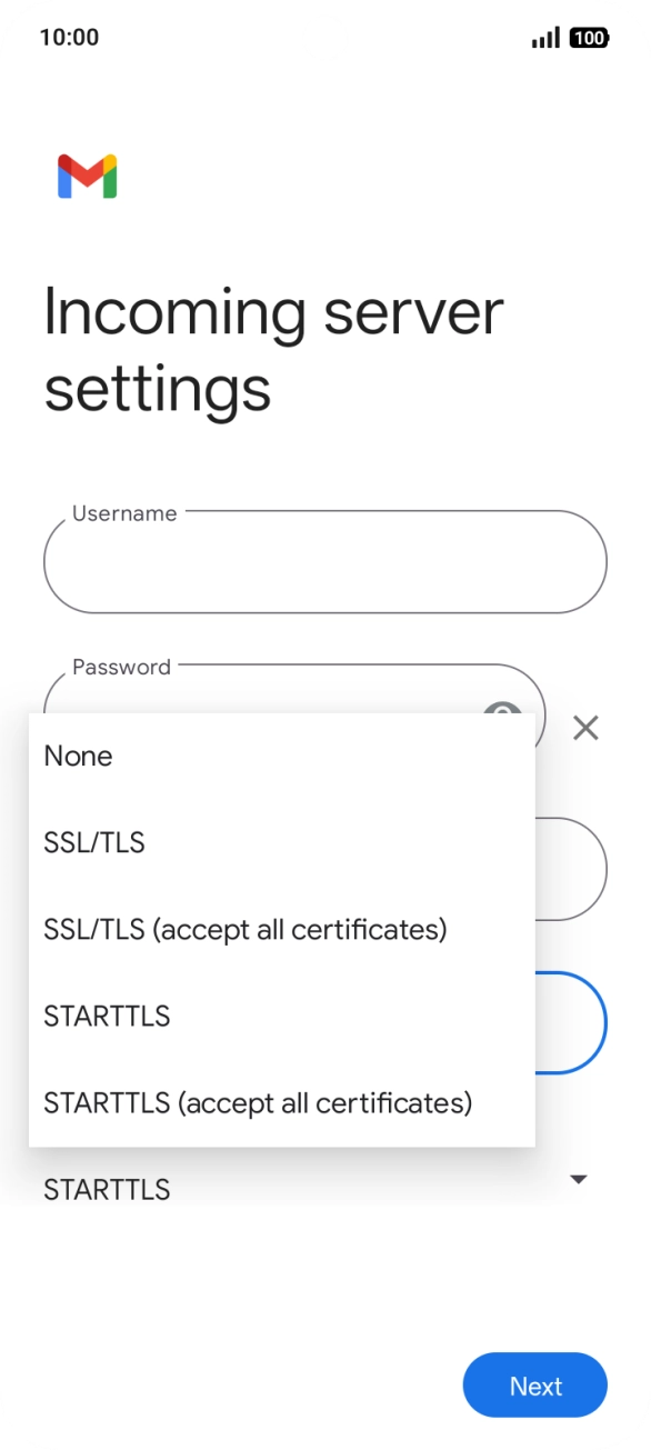 Press SSL/TLS. Press SSL/TLS.