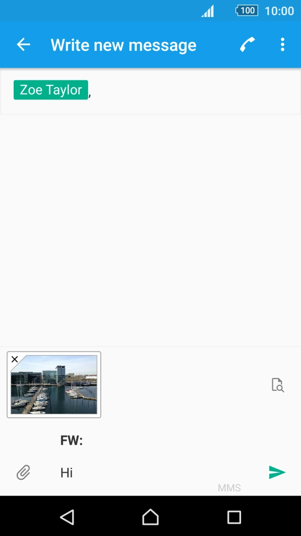 Press the send icon. Press the send icon.