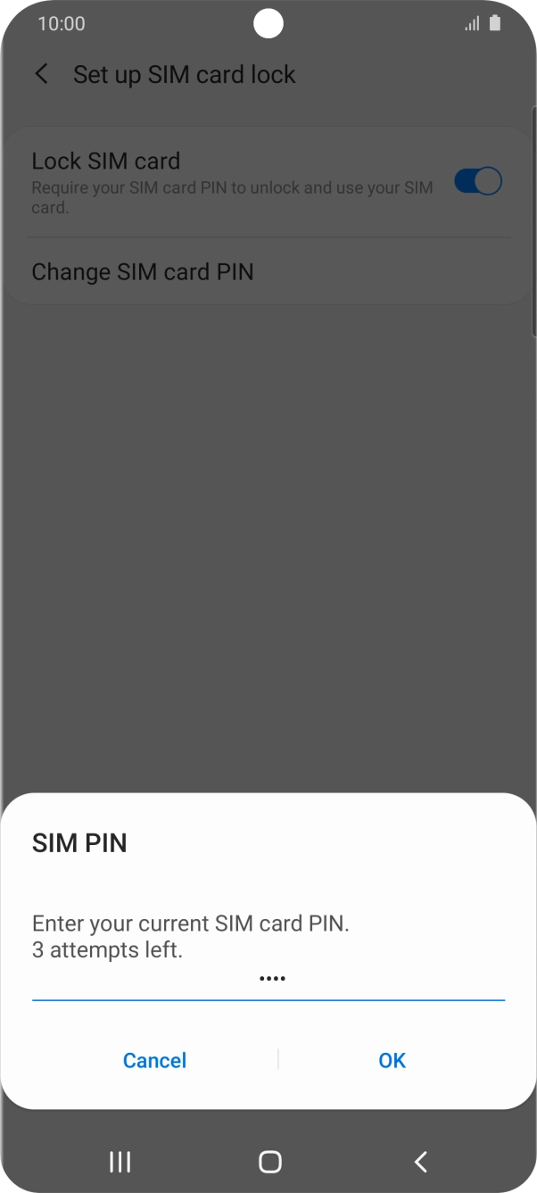 Key in your current PIN and press OK. Key in your current PIN and press OK.