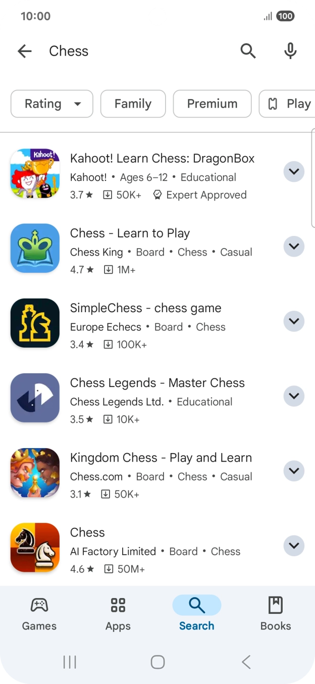 Press the required app. Press the required app.