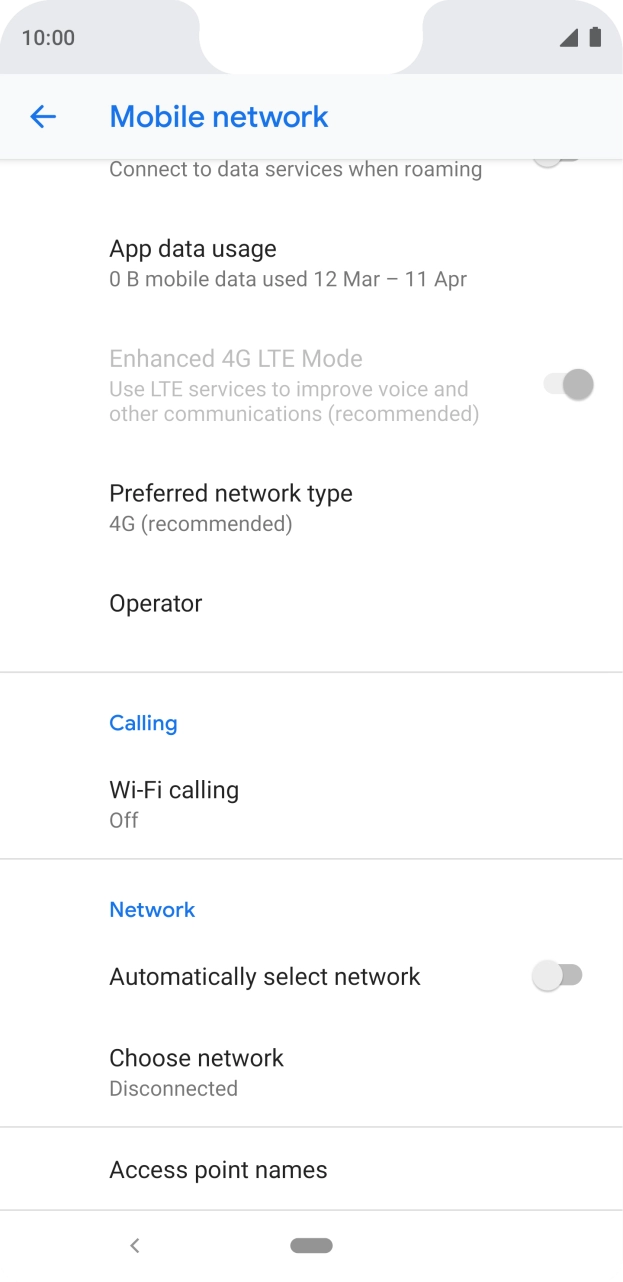 If you want to select a network automatically, press Automatically select network to turn on the function. If you want to select a network automatically, press Automatically select network to turn on the function.