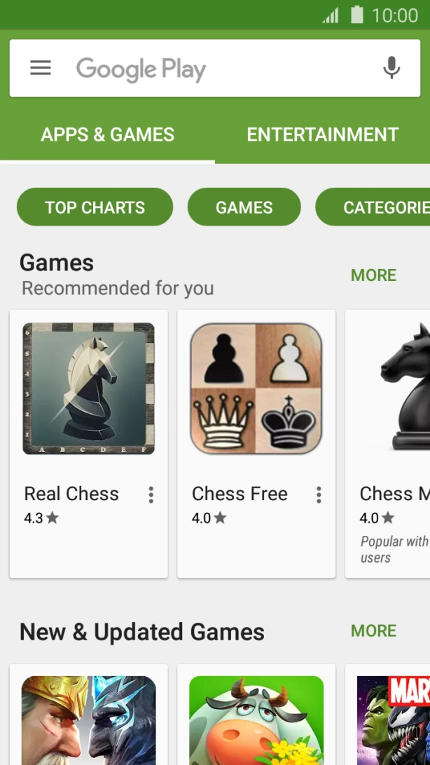 Press the search field. Press the search field.