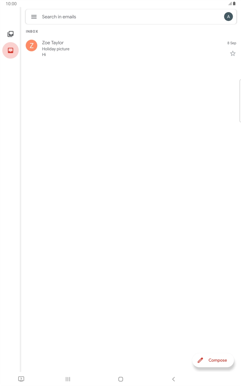 Press the email account icon. Press the email account icon.