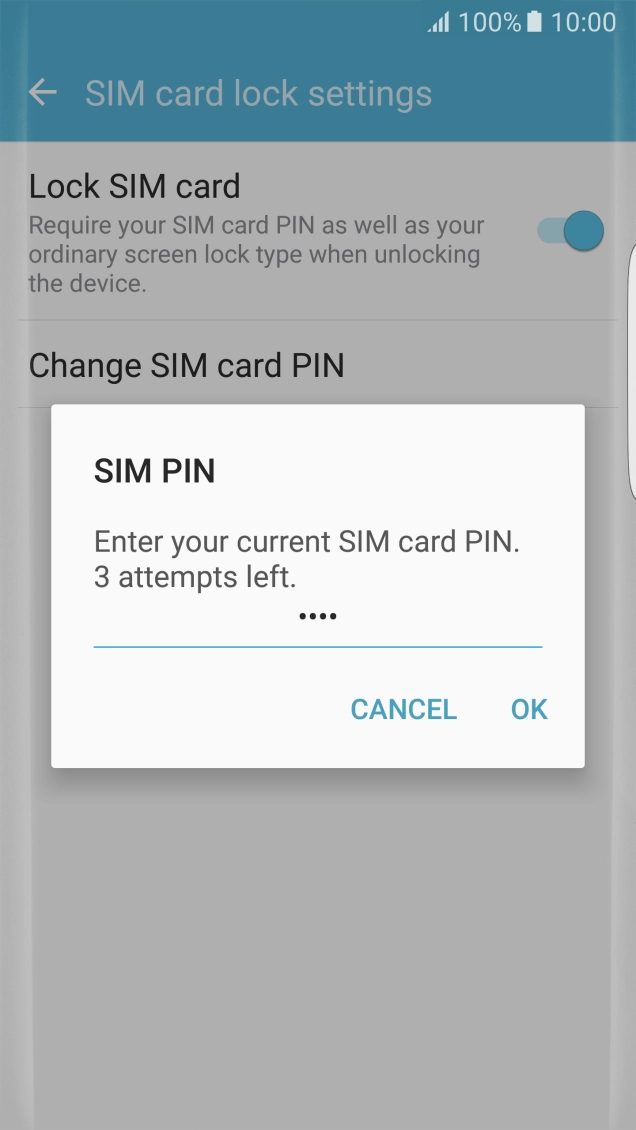 Key in your current PIN and press OK. Key in your current PIN and press OK.