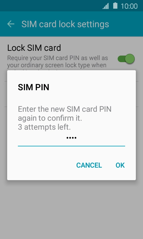 Key in the new PIN again and press OK. Key in the new PIN again and press OK.