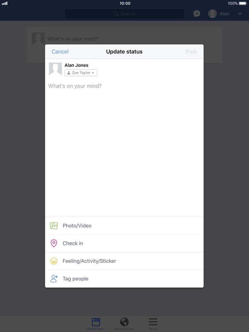Press the text input field. Press the text input field.