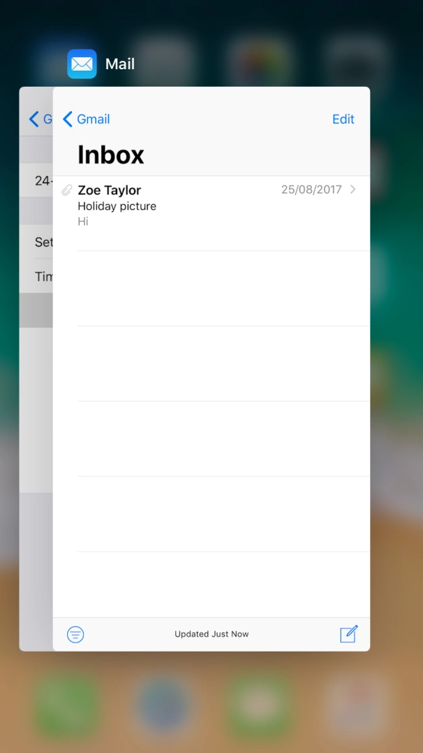 Slide the required application upwards to end it. Slide the required application upwards to end it.
