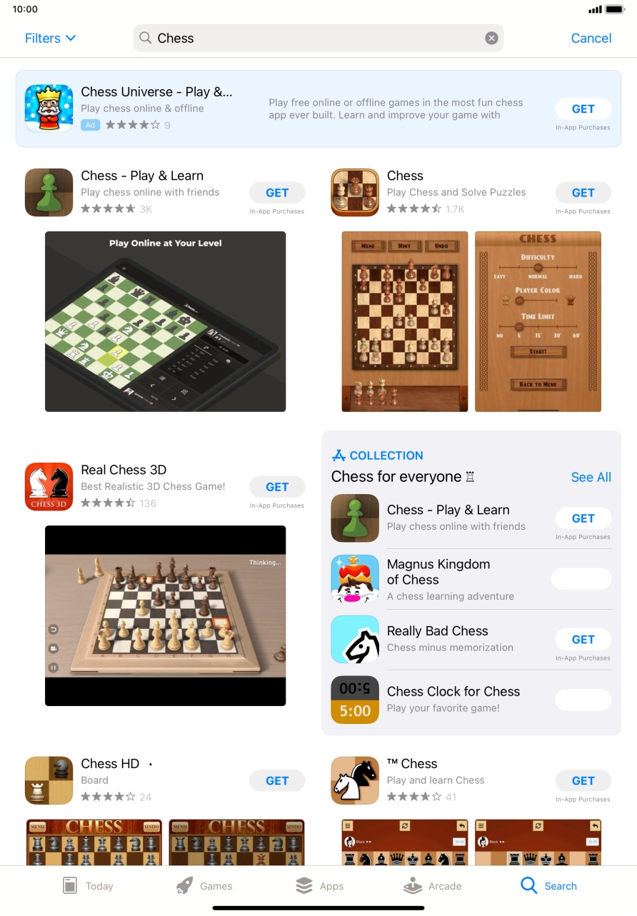 Press the required app. Press the required app.
