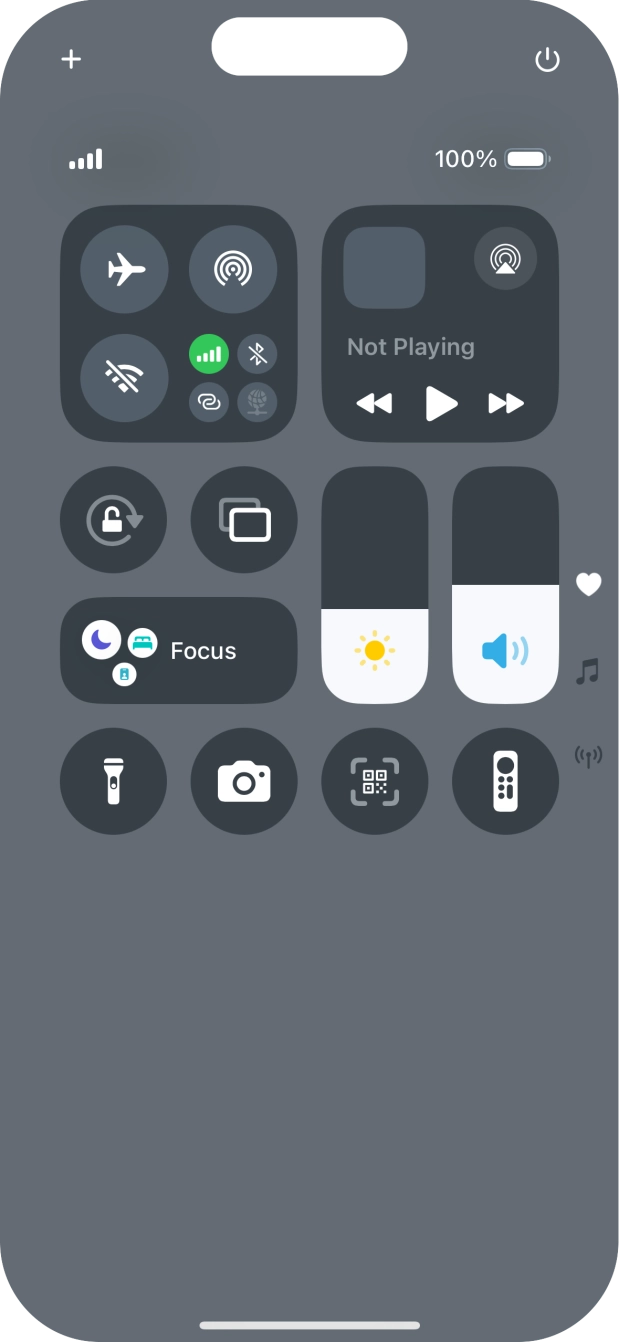 Press the flight mode icon to turn the function on or off. Press the flight mode icon to turn the function on or off.