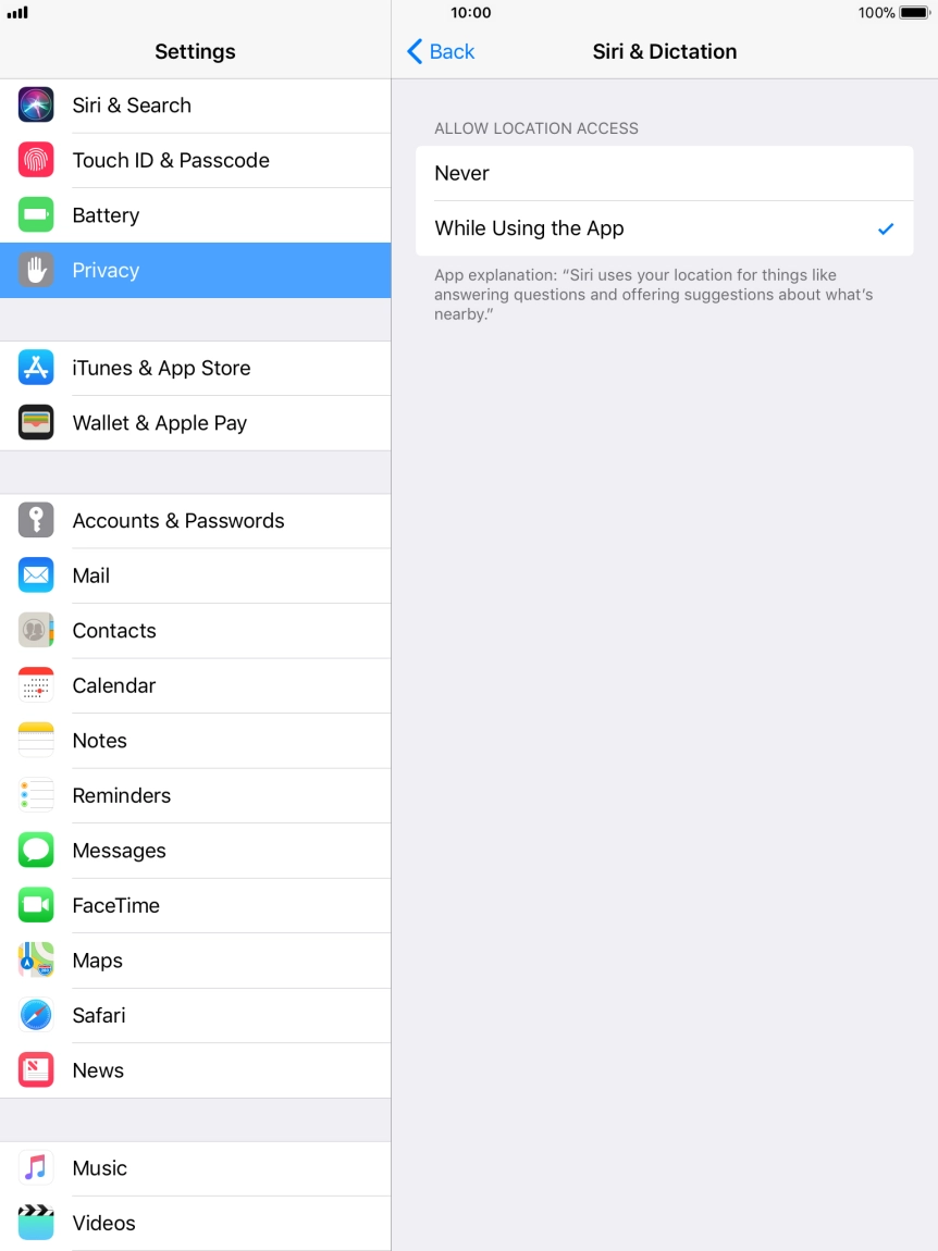 Press the required setting to turn the function on or off. Press the required setting to turn the function on or off.