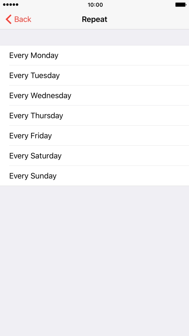Press the required days.