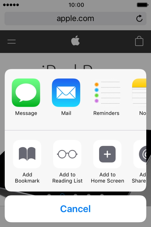 Press Add to Home Screen. Press Add to Home Screen.
