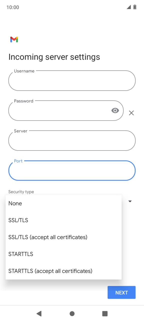 Press SSL/TLS. Press SSL/TLS.