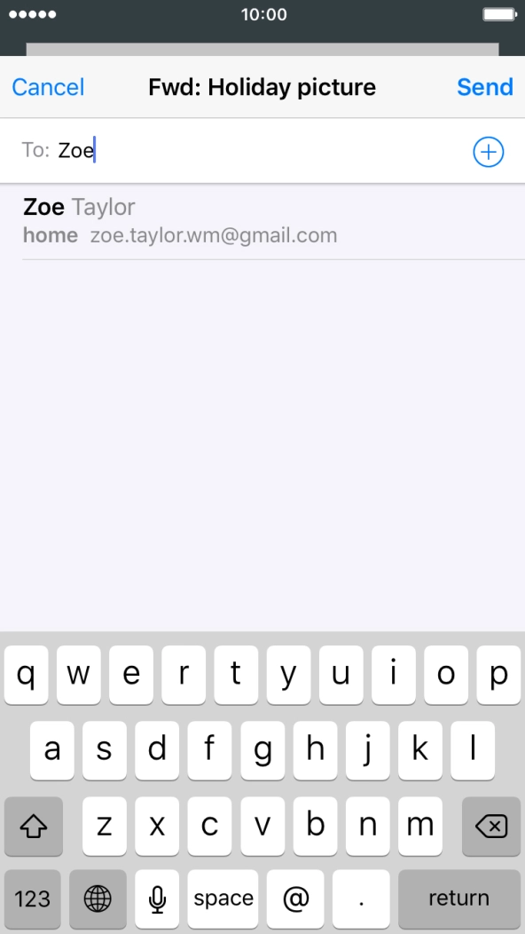 Key in the first letters of the recipient's name and press the required contact.