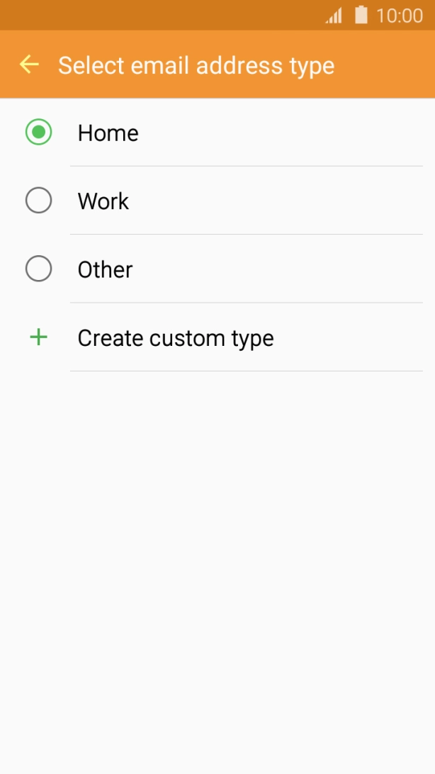 Press the required email type. Press the required email type.